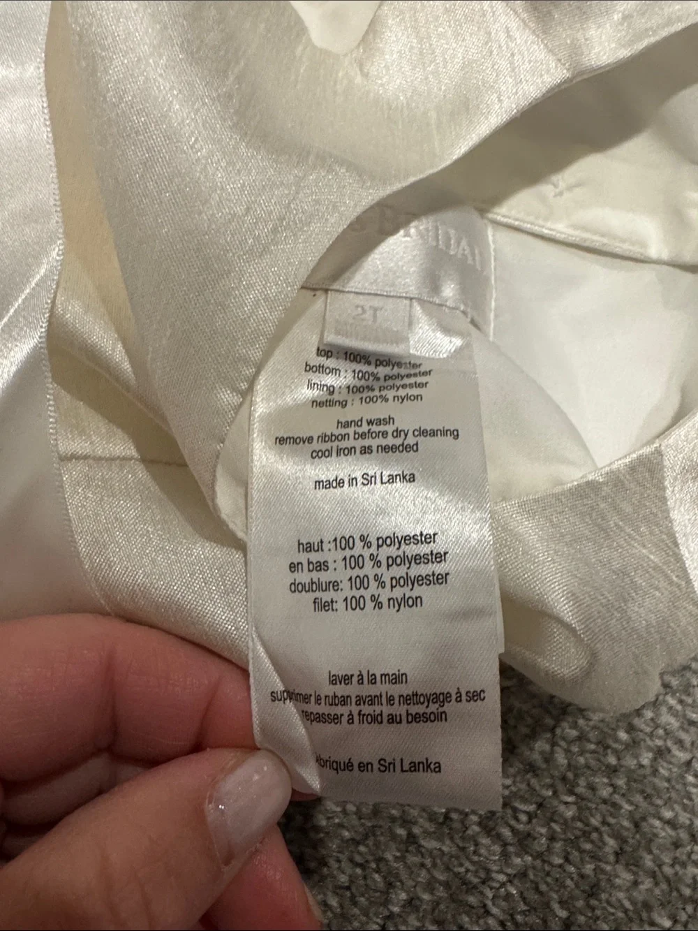 David’s Bridal flower girl dress ivory size 2T Worn ONCE - Picture 4 of 7